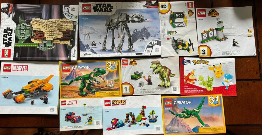 LEGO LOT 11 Instruction Pamphlets Manuals Star Wars Jurassic Park World Marvel